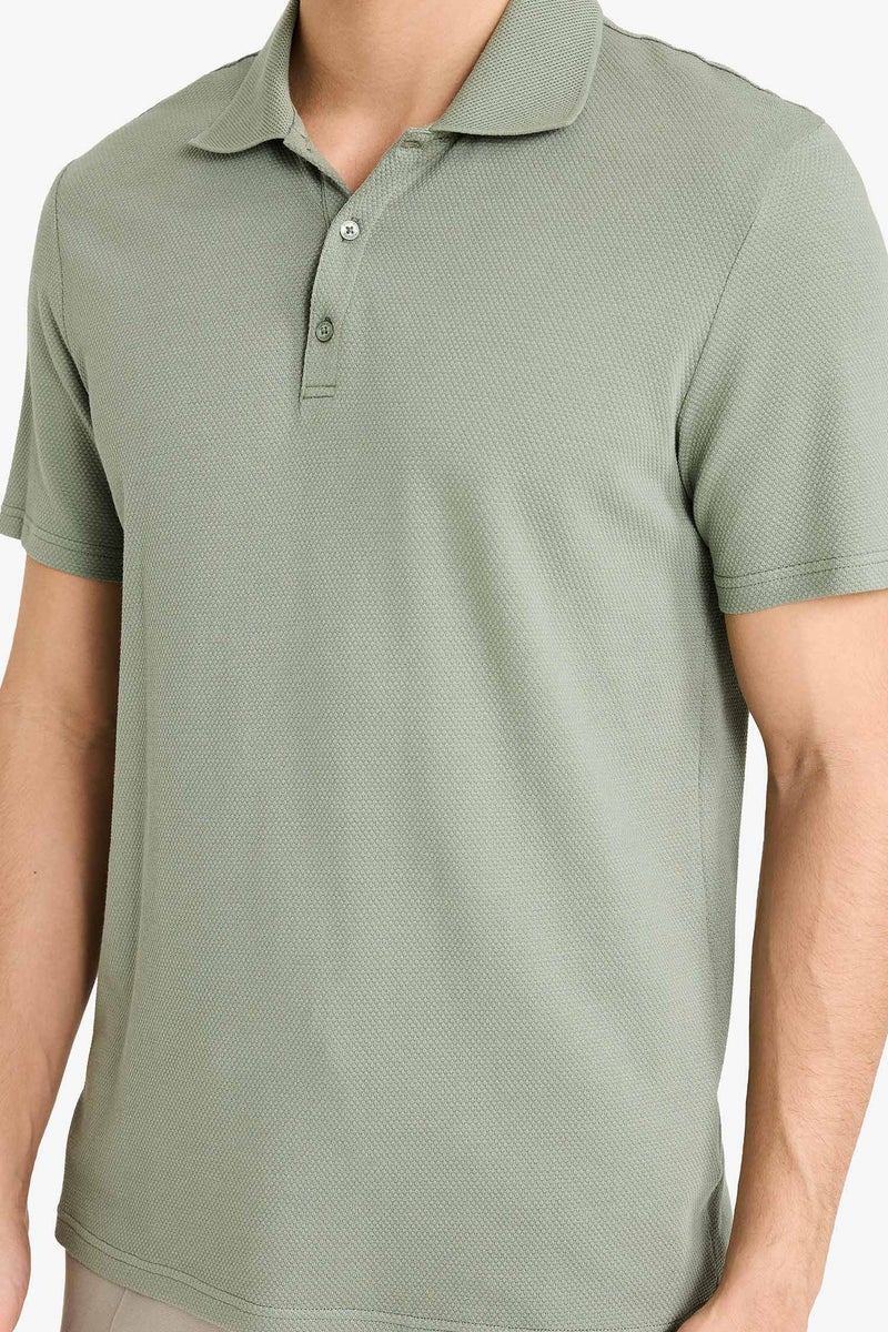 DeFacto Green Man Slim Fit Polo Short Seleeve T-Shirt Casual - Image 4